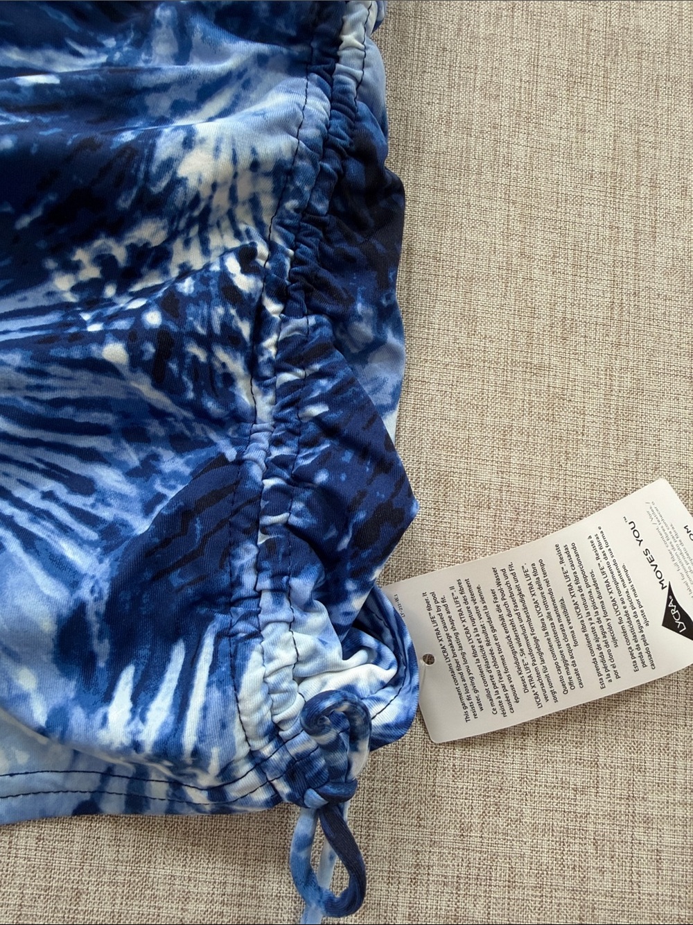 Lands End swim skirt/skort bottoms womens 8 blue graphic ruched modest beach - Picture 5 of 8